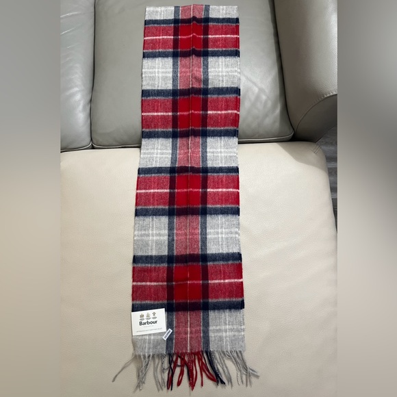 NWT - Barbour Lambswool and Cashmere Blended Tartan Scarf - Picture 1 of 6